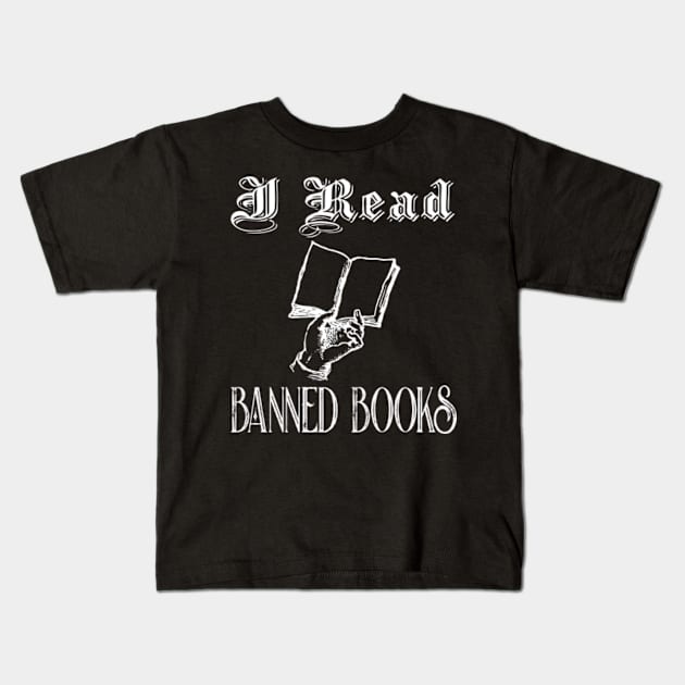 I Read Banned Books Kids T-Shirt by jverdi28